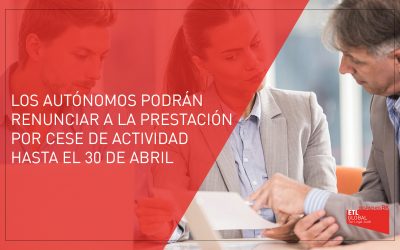 El plazo de los autónomos para renunciar a la prestación por cese de actividad finaliza el 30 de abril