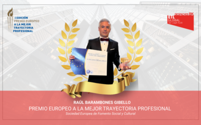 Raúl Barambones recibe el Premio Europeo a la Mejor Trayectoria Profesional 2023